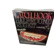 Latch Hook Kit Welcome 17 x 34" 43.18 x 86.36 cm WonderARt 4741 Half Round Rug