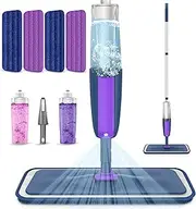 MEXERRIS Spray Mop for Wet and Dry Floor Cleaning - Microfiber Hardwood Mop With 2 Bottles, 4 Replacement Pads for Laminate, Wood, Vinyl, Tile Floors