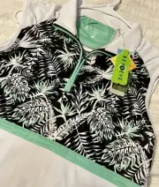 NWT Golf Sleeveless Shirt Large L Bermuda Sands Leaf Print Shirt Top Casual