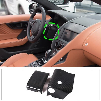 Dry Carbon Steering Wheel Steering Column Trim Cover For Jaguar F-TYPE 2013-2024