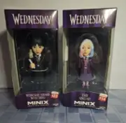 Set Of 2 Minix Figures Wednesday Adams With Thing & Enid Sinclair Mgm 123 & 114