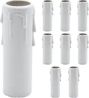 Plastic Candle Drip Sleeves 10Pcs - Heat-Resistant Lamp Covers for E14 E27 B22 B15 Holders 22x105cm