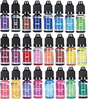 Hellery 24 Pieces Candle Liquid Dye Concentrate Dye Set for Soy Candle Making Soap Coloring Dye Candle Color Dye DIY Crafts Paint