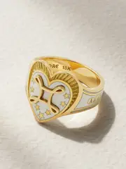 [Foundrae] Foundrae - True Love 18-karat Gold Enamel Ring - 7 7 Gold