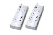 2pc Sansai Power Board 4 Way Outlets Socket 4 USB Charger Ports Surge Protector