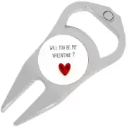 Valentine Golf Ball Marker Divot Repair Tool Bottle Opener