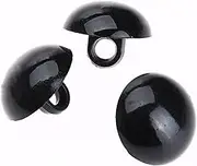 Dophee 100Pcs DIY Black Plastic Safety Eyes, 15mm Sewing Crafting Eyes Buttons, Type Mushroom Domed Round Buttons for Bear Doll Crochet Puppet Plush Stuffed Animals Making