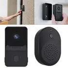 Black Doorbell Built In Battery Easy Charging Wireless Camera Practical