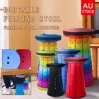 Folding Stool Portable Telescoping Seat Camping Retractable Adjustable Outdoor