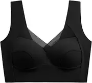 [Generic] Bras for Women Cup Ice Silk Beautiful Back Gathered Without Ring Comfortable and Sexy Bra for Sports Sleep Seamless Bras