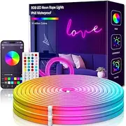 KIKO Neon Rope Lights, 32.8ft Neon Led Strip Lights Remote APP Control, Neon Lights Music Sync Led Rope Lights DIY Mode Neon Flex Strip Lights for Bedroom Indoors Outdoors Decor