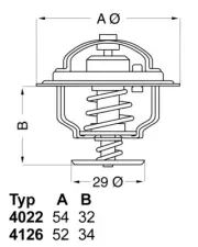 4022.82D WAHLER Thermostat, coolant for AUSTIN,DAIMLER,ISUZU,JAGUAR,LOTUS,NISSAN