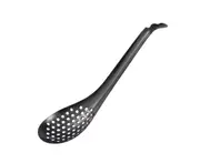 Serving Spoon Manual Hollow Stainless Steel Thickened Sauce Strainer Spoon for Home-Black