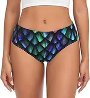[SAAKE] Magical Pattern Print Women's Briefs XS S M L XL XXL 3XL 4XL Plus Size Briefs Bikini Ladies Underpants, Black, Small