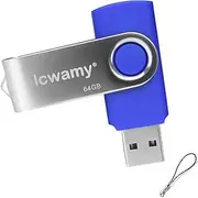 lcwamy 64GB USB Drive USB2.0 Flash Drive USB Flash Drives USB Stick Thumb Drive USB Flash Drive Pendrive (Blue,64GB)