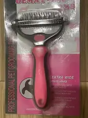 Pet Grooming Tool - 2 Sided Undercoat Rake for Cats & Dogs - Safe Demitting Comb