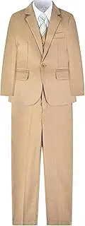 [GETUBACK] Boys' Formal Suits Sets 5 Pieces Vest, Pants, Collared Dress Shirt, and Tie
