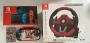 NEW Nintendo Switch Console Mario Kart 8 Pro Deluxe Bundle With Racing Wheel