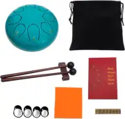 Tongue Drum, Steel Drum (Blue), 8 Notes, 6 Inch, C-Key, Beginner Kids