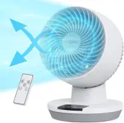 Air Circulator Fan with Remote, Small Oscillating Table Fan with 8-Hour Timer, 9