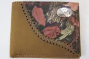 ZEP PRO West Virginia Fence Row Camo Leather bifold Wallet Tin GIFT Box