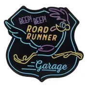 Looney Tunes Road Runner Garage Embossed Metal Sign - Vintage Road Runner Black