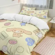 v356 Cinnamoroll 3-Piece Twin Bed Set - Includes 1 Single Comforter And 2 Pillowcases Bedding - Fade Resistant Microfiber - Cinnamoroll io356