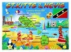 St. Kitts & Nevis Graphic Map and Attractions Souvenir Fridge Magnet 2.5" X 3.5"
