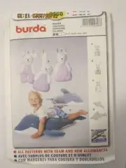 Burda Sewing Pattern - 9808 - Themed Cushions - Bear, Rabbit, Dolphin - Uncut
