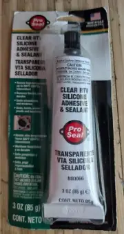 Lot of 2 PRO SEAL Clear RTV Silicone Adhesive & Sealant N80066 - 3 oz each NEW