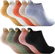 [FeiOne] 10 Pairs of Colourful Socks, Women's 39-42, Trainer Socks, Women's 35-38, Colourful Socks, Cute Cartoon Embroidered, Funny Sneaker Socks, Women's Interesting Heart-Shaped Pattern, Colourful