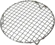 Round BBQ Grill Mesh, Stainless Steel Non Stick Reusable Fire Pit Grate Barbecue Mesh with Legs, Round Steaming Cooling Rack, Cooking Grill Tools Accessories