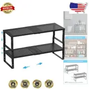 Versatile Expandable Kitchen Shelf Organizer - Space-Saving Tiered Spice Rack