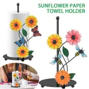 Sunflower Paper Towel Holder Iron Art Sunflower Kitchen Roll Stand BrGXN