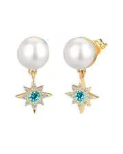 Gabi Rielle 14K Over Silver CZ Fire Blossom Earrings