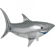 Shark Party Shaped Metallic Balloon 28.25" x 37" Foil Shark Party Decorations