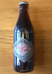 Coca Cola 75th Anniversary 10oz FULL Commemorative Coke Bottle 1974