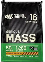 Optimum Nutrition Serious Mass Gainer Protein Powder, Chocolate Peanut Butter, 12 Pound