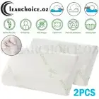 2xLuxury Bamboo Pillow Premium Support for Neck & Shoulder Contour Shape 50x30cm