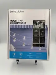 Clear Globe String Lights 20 Bulbs White Wire Room Essentials NEW