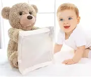Peekaboo Toy Talking Electric Doll for Baby Child Soothing Hide and Seek Elephant Color Plush Children Kids Gift (Bear)