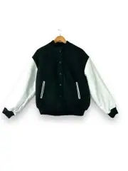 Anthropologie Varsity Style Bomber Fleece Jacket Size UK 12 green