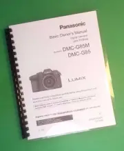 Owners Manual for Panasonic DMC-G85 Lumix Camera 80 Pages W/Clear Covers!