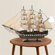 60CM for Constitution Sailboat Model Finished Vintage American Solid Wood Home Decor Desk Craft Marine Style