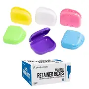 Assorted Retainer Case Box of 12 Individually Sealed, Dental Storage Container -