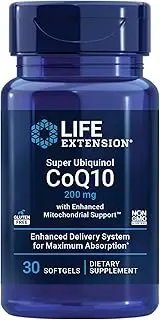 Life Extension Super Ubiquinol CoQ10 with Enhanced Mitochondrial Support, 200mg, 30 Softgels