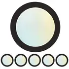 Luxrite 6 Inch LED Disk Lights 5CCT 2700K-5000K 1000LM Damp Rated Black 6-Pack