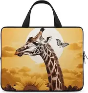 Laptop Case Sleeve Shockproof Computer Carrying Bag Giraffe and Sunflower Notebook Case Cover Laptop Bag Water Resistant Computer Cases Tablet Briefcase for Travel Business 12 Inch