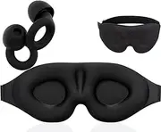 Skeerthy 3D Sleep Mask and Noise Reduction Earplugs – Super Soft, Reusable Hearing Protection for Women and Men- Blackout Eye Mask for Sleeping Blissfully