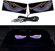 USB Dynamic Big Devil Eyes Light for Cars, Devil Eyes Light for Car Windshield, Flexible Dynamic LED Car Devil's Eye Window Screen LED Display, with Cars Truck Window Easy to Install (Blue)